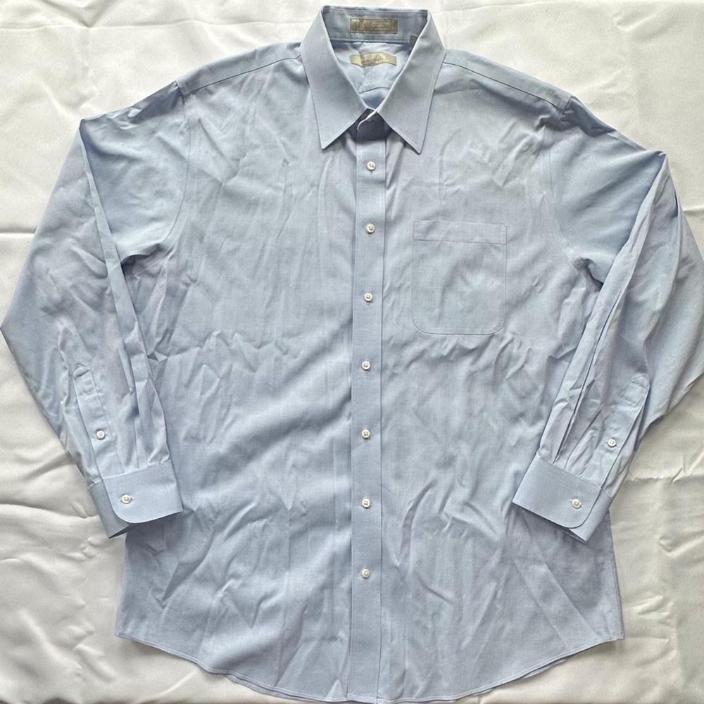 Nordstrom long sleeve traditional fit button down blue dress shirt men’s 17/35